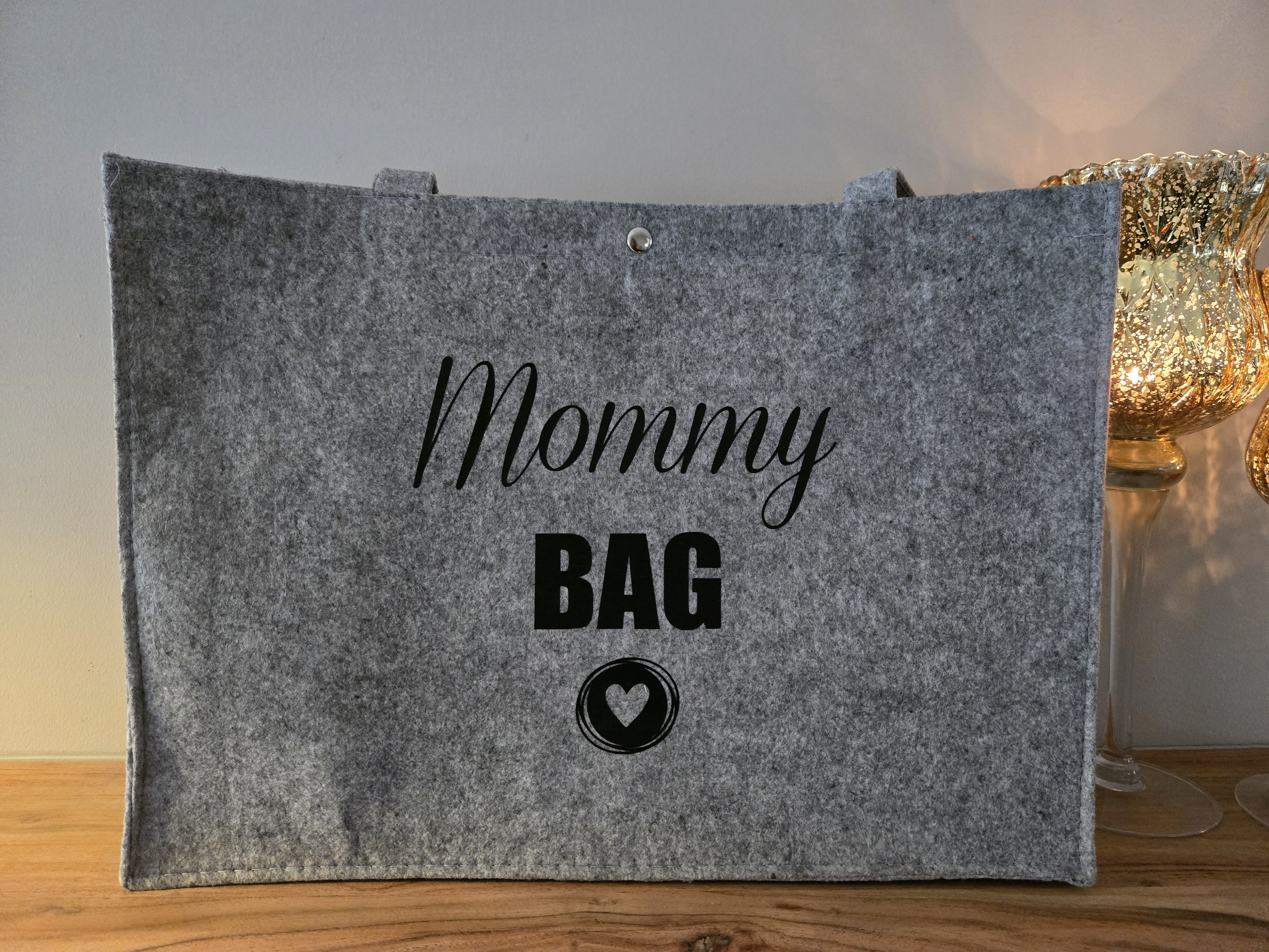 Vilten tas - Mommy Bag - Lichtgrijs