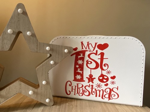 Koffertje met naam 'My first Christmas'