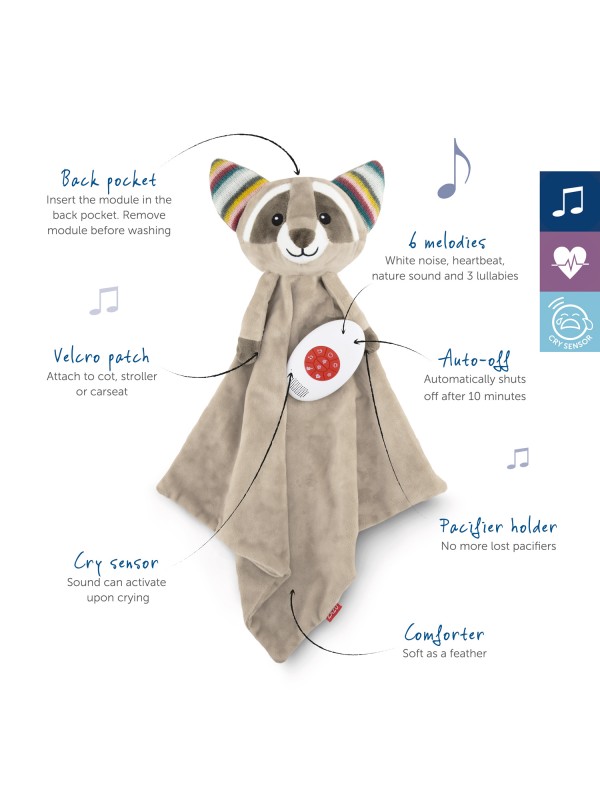 Baby Comforter Wasbeer - Grijs - ZAZU